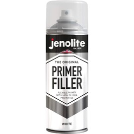 JENOLITE Primer Filler Aerosol Paint | WHITE | Flexible Primer with High Filling Properties | Fills Small Dents & Scratches for Smooth Finish | 400ml (13.5fl oz)