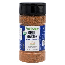 FreshJax Burger Seasoning Blend | Organic Hamburger Seasoning for Grilling, Barbecue and Cooking | All Purpose Seasoning Rub for Meat, Steak, Smash Burgers, and Beef - Grill Master 5.5oz Bottle