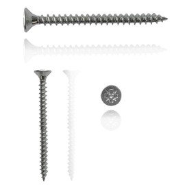 M4 Wood Screws Zinc Plated Silver Full Thread Self-Tapping Long 2.5 inch (0.16" x 2.36") 4.0 x 60mm Box of 100pcs