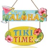 TOARTi Aloha Wood Sign Tropical Hawaiian Tiki Bar Hanging Sign