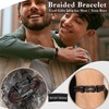 Gifts for Men Leather Bracelet Brown Braided Forever I Love