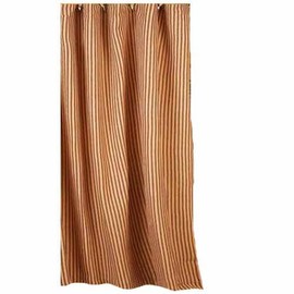 Home Collection by Raghu York Ticking Barn Red and Nutmeg Shower Curtain, 72 by 72"