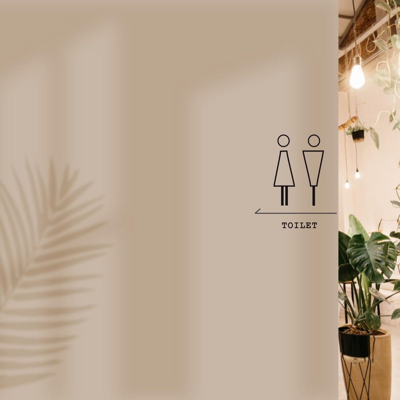 ROOMplus pictoc2 Toilet Sign Stylish Scandinavian Seal Decal [center_bla]
