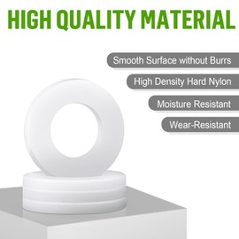 Jeboler Pack of 50 Plastic Washers M5, DIN 125 Nylon Washers Flat Plastic Washers Body Washers Spacers with Small Outer Diameter for Screws and Nuts