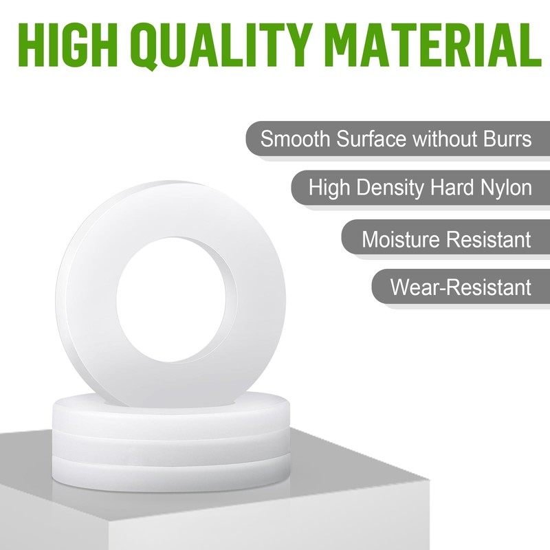 Jeboler Pack of 50 Plastic Washers M5, DIN 125 Nylon