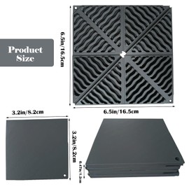 4PCS Hot Pads for Countertops, Silicone Countertop Protector Mat 6.5in Foldable Bar Coasters Expandable Non-Slip Pot Mat for Hot Cold Cup Dishes, Dark Gray