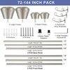 Brushed Nickel Double Curtain Rods 72 to 144 Inches, Decorative