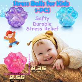 ZTATU Cat Paws Stress Balls for Kids (1PCS) Squishy Fidget Toys Squishy Sugar Ball, Party Favors Squeeze Ball Stress Relief Toy, Sensory Toys for Autistic Children, Goodie Bags Stuffers (Pink)