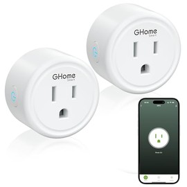GHome Smart Mini Wi-Fi Plug, Smart Home Wi-Fi Outlet Works with Alexa, Google Home & IFTTT, No Hub Required, UL Certified, 2.4G WiFi Only, 2 Count (Pack of 1), White
