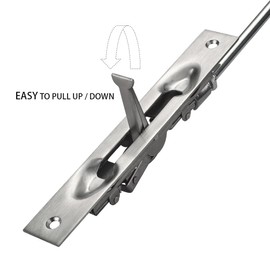 TOGU 2 Pack BGC 15" Solid Stainless Steel Lever Extension Flush Bolt For Metal Doors,Flush Mount Extension Bolt For Commercial Applications,Store,School,Office,Brush Stainless Steel Finish