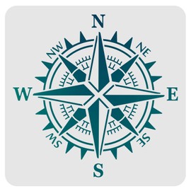 FINGERINSPIRE Compass Stencil 30x30cm Plastic Reusable for Walls, Wood, Canvas