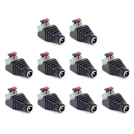 Unbranded 10 Pack 2.1mm x 5.5mm Female DC Power Jack Adapter Plug For LED Strip Lights US