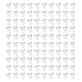 Haobase 200Pcs Clear Rubber Bullet Clutch Earring Safety Backs