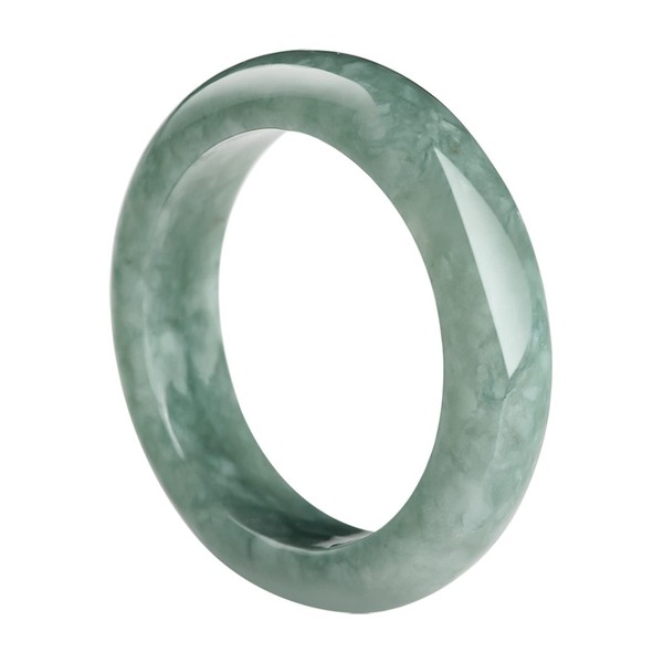 BJIMIDTI Natural Light Green Jade Ring(Size:3-13), A Grade Green Slim