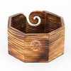 Hind Handicrafts Handmade Antique Wood Yarn Storage Box Solid Dark