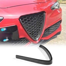 MCARCAR KIT Front Grille Outline fits Alfa Romeo Giulia Sport & Quadrifoglio Sedan 2015-2018 Factory 100% Real Dry Carbon Fiber Bumper Grill Trim V Shape Frame Decoration Emblem Sticker