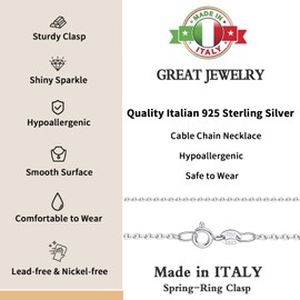 Momlovu 925 Sterling Silver Chain Necklace for Women, 1.1mm Cable Chain Necklaces Silver Chain for Women, Super Sturdy & Shiny Womens Chain Necklaces, 18 Inch