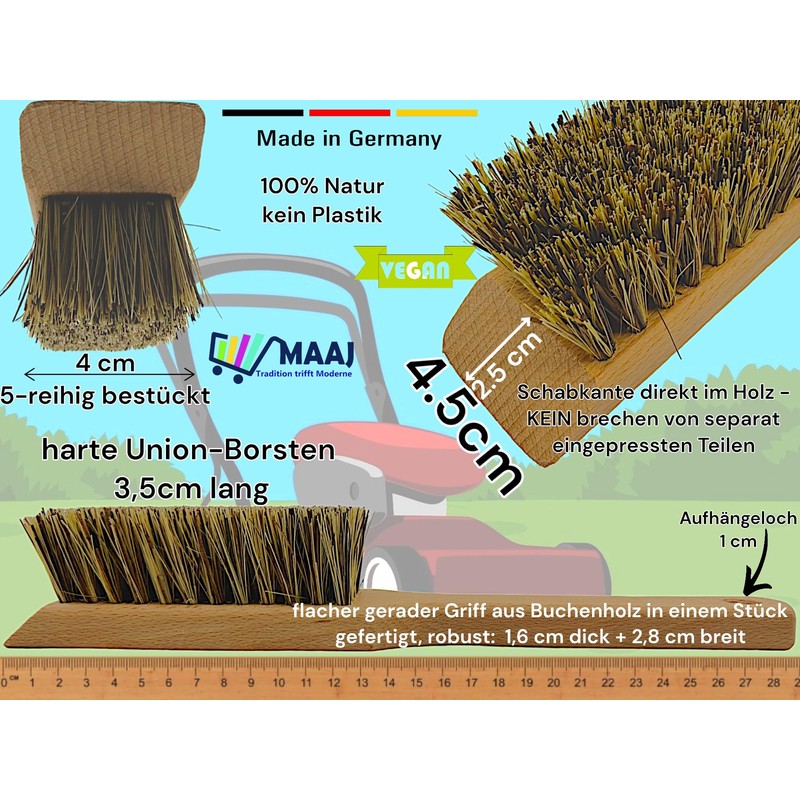 Maaj Lawn Mower Brush/Garden Tool Brush – Made in Germany