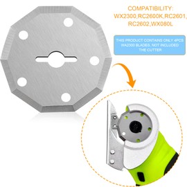 4-Pack Replacement Rotary Blades Compatible with Worx WX082L 4V ZipSnip Cordless Electric Scissors, WA2300 Replacement Blades (1-1/2"),Fits RC2600K, RC2601, RC2602, WX080L,WX2300