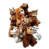 Suede Jungle/Zoo Animals, Assorted Suede Plush Jungle Animals (12 Piece