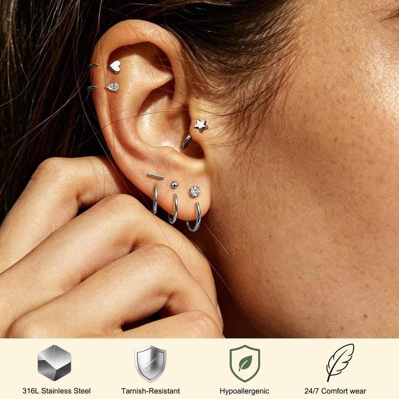 FIRSAUKI Backless Half Hoop Earrings Women