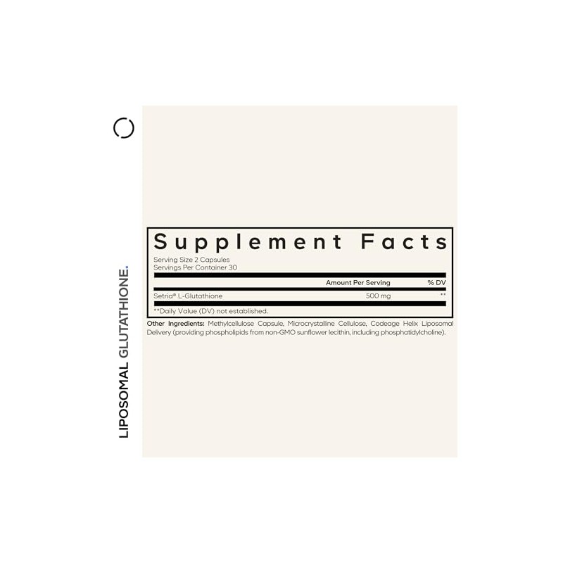 Codeage Suplemento de glutatión liposomal – Piel pura reducida de