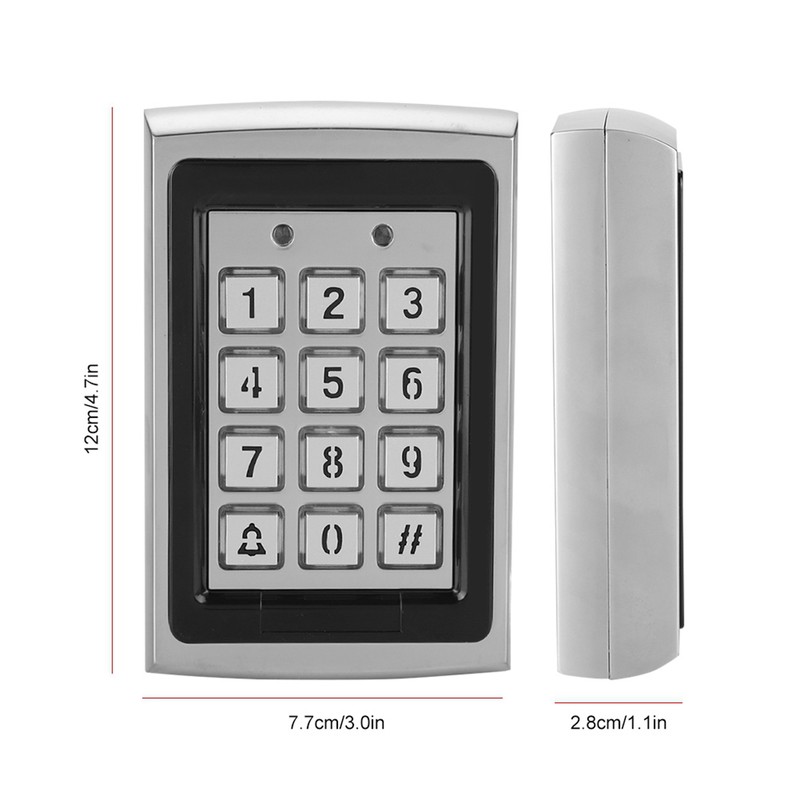 125KHz Top Metal RFID Card Reader Password Door Access Control