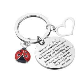 Good Luck Ladybug Gift Ladybug Lover Keychain Whenever You Find... Keychain Beetle Ladybug Keychain Cute Insect Lover Gift (Whenever you find Ladybug-KR2)