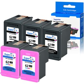USUPERINK Remanufactured 62XL High Yield Ink Cartridge Replacement for HP 62XL 62 XL C2P05AN C2P07AN Compatible with Officejet 250 5740 8045 Envy 5541 5660 7640 Printer (3 Black, 2 Tri-Color)