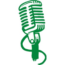 hBARSCI Classic Microphone Vinyl Decal - 5" - Die-Cut Sticker - for Cars, Trucks, Windows, Laptops, Tablets 2.5 mil Thick Vinyl - Green