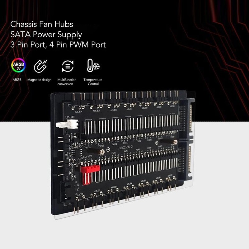 ciciglow ARGB PWM Fan Hub, 2 in 1 16 Way