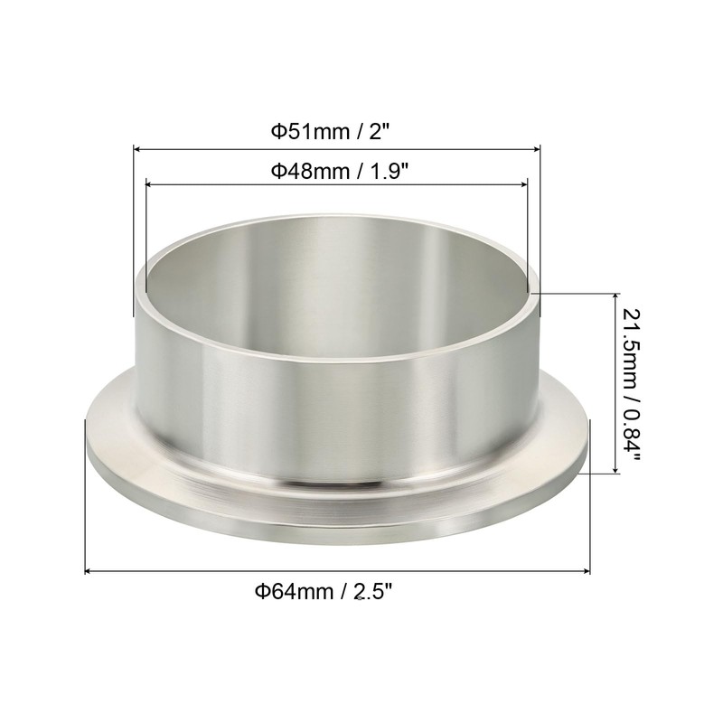 PATIKIL Tri Clamps Ferrules, 51mm(2 Inch) OD Compression Fitting Ferrule