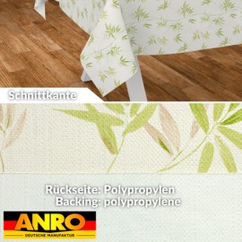 ANRO Oilcloth Tablecloth, Washable, Oilcloth, Garden Tablecloth, Outdoor, Indoor, 240 x 140 cm, Cut Edge, Bambuk