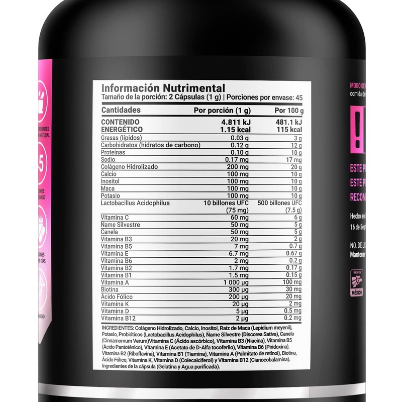 Multivitamínico para Mujer Mayor de 40 años con 90 Cápsulas.