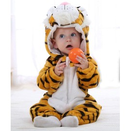 COSLAND - Mameluco unisex de franela para bebé, Tigre, 12-18 Meses