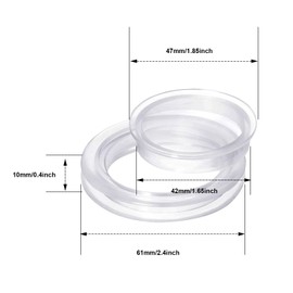 Maitys 4 Pieces Silicone Patio Table Umbrella Hole Ring Plug and Cap Set for Glass Outdoors Patio Table Deck Yard, 2 Inch (Clear)