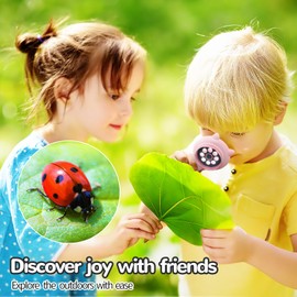 Microscope for Kids, Portable Digital Pocket Mini Microscope, Pink Handheld Microscope Magnifying Glass Kids, Educational Microscope Science Experiment Toy for Age 3-12 Boys Girls