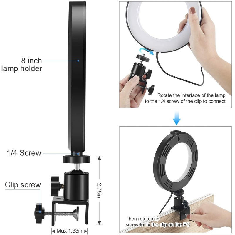 Ring Light for Computer, Video Conference Kit, 6" Ring Light