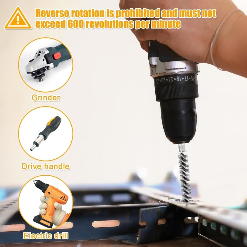 6-Pack Bore Brush Set Stainless Steel Wire Brush Bore Cleaning