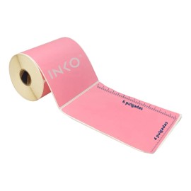 Etiquetas Térmicas Directas Rollo Con 200 Etiquetas 4x6 In Rosa