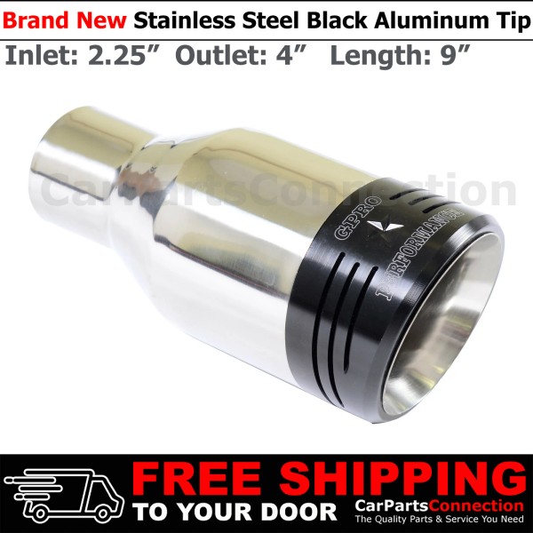 CPC Angled Black Aluminum 9in Weld On Exhaust Tip 2.25
