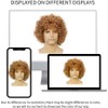 Salaibs Men's Brown Curly Wig Afro Short 70s 80s Synthetic