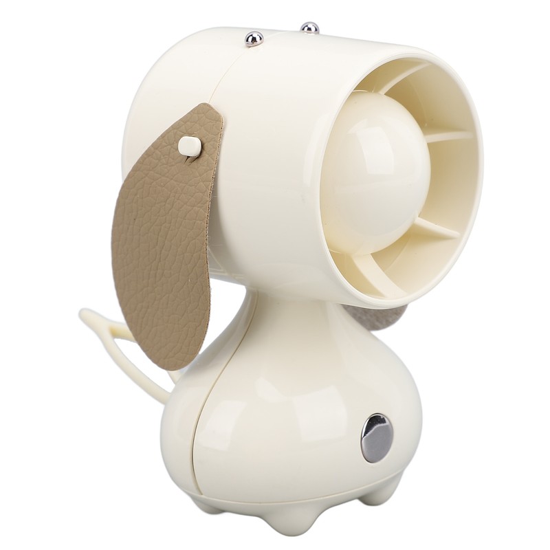 Handheld Fan Cute Cartoon Dog Shaped 3 Speeds Rechargeable Portable