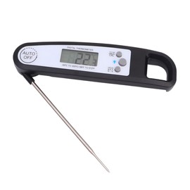 KONTONTY Luminous Foldable Thermometer with Removable Probe Fast Accurate Cooking and BBQ Temperature Gauge for Kitchen Black