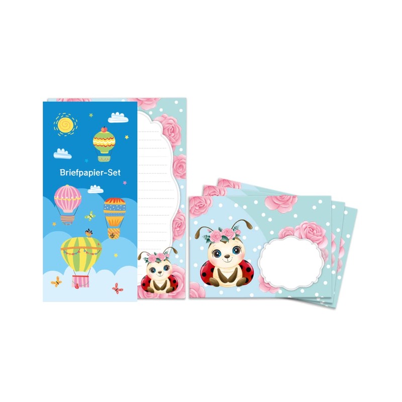 Letter Pad with Envelope for Kids Ladybird Stationery Set for