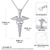ChicSilver 925 Silver Horus Eye Necklace Angel Wings Snake Caduceus