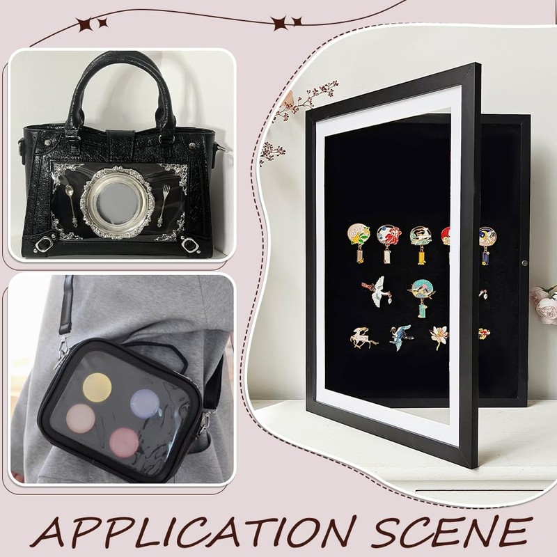 PH PandaHall 2pcs Inserts for Ita Bag, 11.4x6.9 inch Black