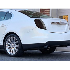 Rvinyl Tail Light Pre Cut Film Tint Cover Kit in Blackout Smoke Compatible with Lincoln MKS 2009-2012 - Adhesive Backs