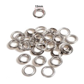 Trimming Shop 12mm Iron Eyelets with Washers, Durable & Rust - Proof Grommets for DIY Projects, Arts & Crafts, Books, Clothing Decoration (Silver, 100pcs)