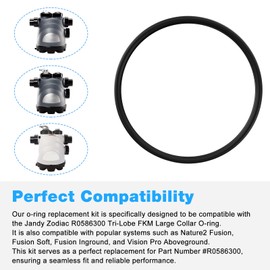 RO6G R0586300 Large Collar O-Ring Seal Replacement Zodiac Nature 2 Fusion, Jandy, Fusion Inground, Vision Pro Aboveground, Fusion Nature2 O-Ring